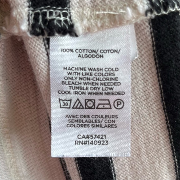 •LOFT• Black/White Striped Boatneck Top - Size Medium - Picture 6 of 7